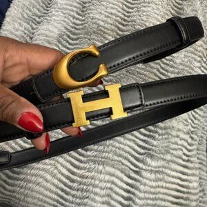 (2) High End Designer Belts (Coach + Hermes)